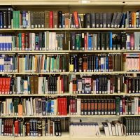 books on library shelf