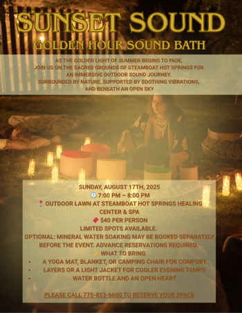 Steamboat Hot Springs Healing Center & Spa, Sunset Sound: Golden Hour Sound Bath