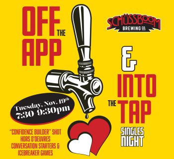 Schussboom Brewing Co., Off the App & Into The Tap Singles Night