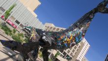 space whale sculpture in downtown reno