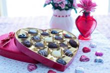 valentine candy and vase