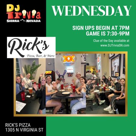 DJ Trivia, Rick's Pizza Wednesdays