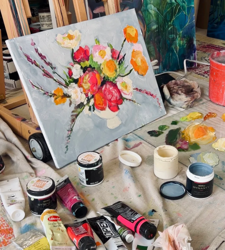 Wandering Wyld, Abstract Floral Painting with Braighlee Fine Art