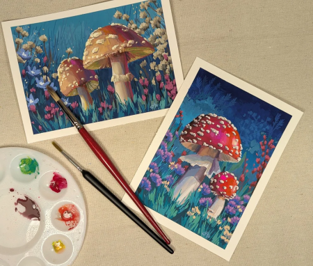 Wandering Wyld, Painting Magical Mushrooms with Mozy Studios