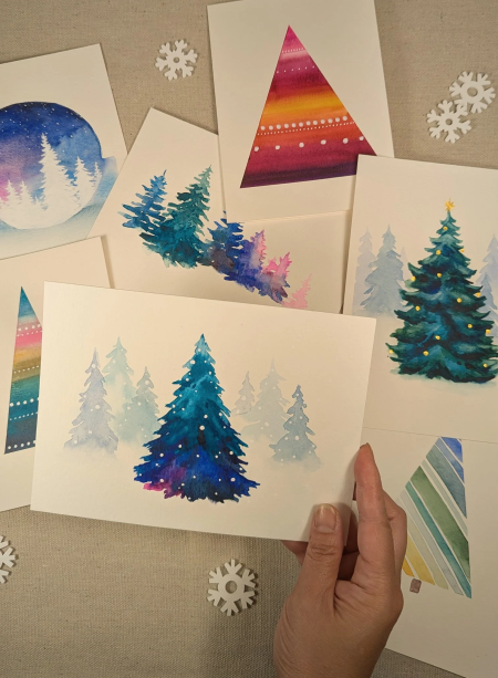 Wandering Wyld, Handpainted Holiday Cards with Mozy Studios