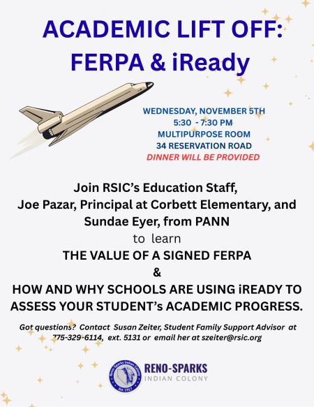 Reno-Sparks Indian Colony, Academic Life Off: FERPA & iReady
