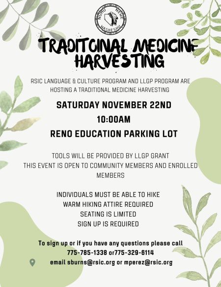 Reno-Sparks Indian Colony, Traditional Medicie Harvesting
