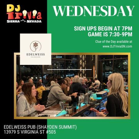 DJ Trivia, Edelweiss Pub Wednesdays