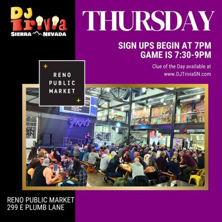 DJ Trivia, Reno Public Market Thursdays