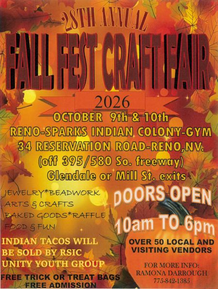 Reno-Sparks Indian Colony, 28th Annual Fall Fest Craft Fair