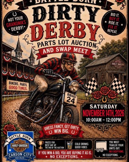 Battle Born Harley-Davidson, Dirty Derby Parts Lot Auction & Swap Meet