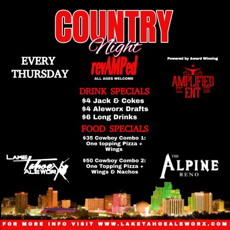 Lake Tahoe AleWorX Reno, Country Night RevAMPed