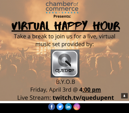 Reno + Sparks Chamber of Commerce, Virtual Happy Hour with Music
