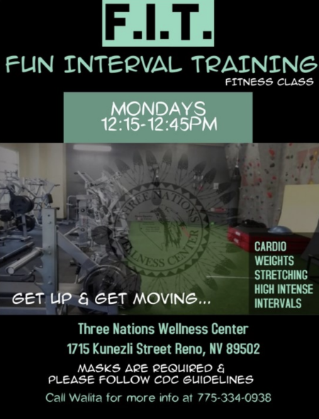 Reno-Sparks Indian Colony, F.I.T. - Fun Interval Training Fitness Class