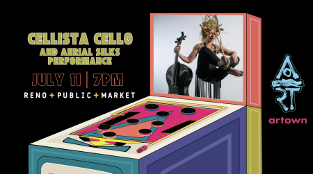 Reno Public Market, Cellista Cello and Aerial Silks Performance for Artown