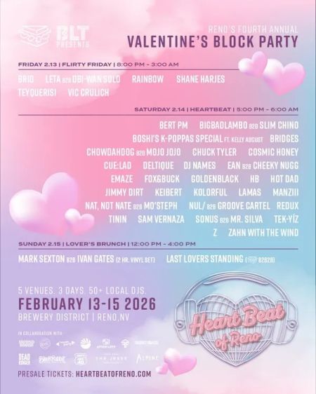 Reno-Sparks Events, 4th Annual Valentine's Block Party
