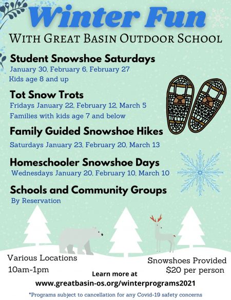 Great Basin Outdoor School, Winter Snowshoeing Expeditions