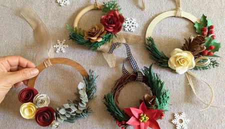 Wandering Wyld, Paper Evergreen Wreath Ornaments Workshop