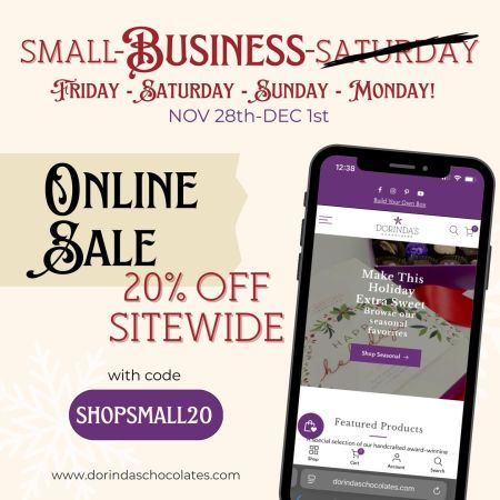 Dorinda's Chocolates, Black Friday Weekend Sales
